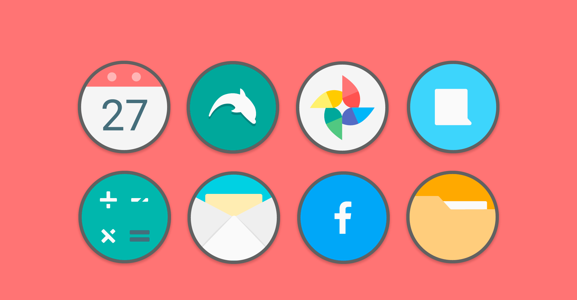 Flat Circle - Icon Pack preview 2