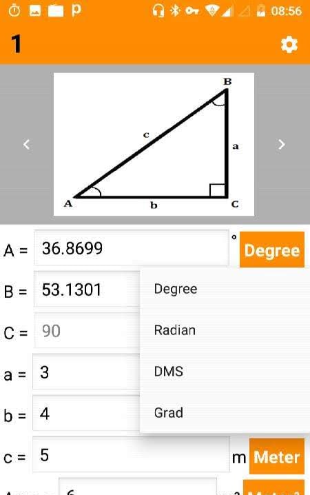 Right Angled Triangle Calculator and Solver - PRO screenshot 3