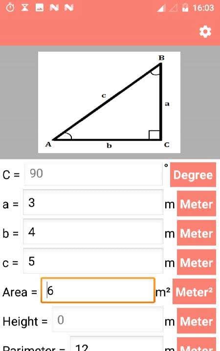 Right Angled Triangle Calculator and Solver - PRO screenshot 2