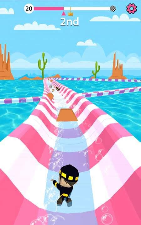 Aqua Path Slide Water Park Race 3D Game screenshot 1