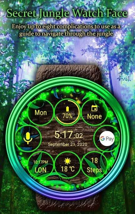 Secret Jungle Watch Face: Wear OS Smartwatch screenshot 3