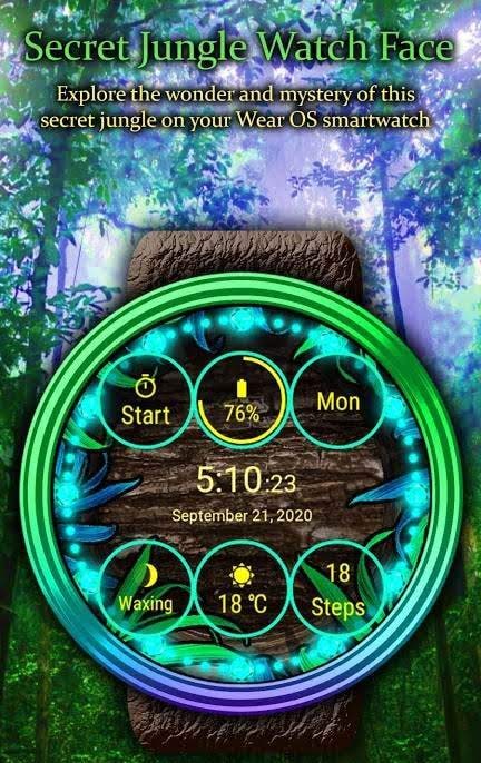 Secret Jungle Watch Face: Wear OS Smartwatch screenshot 1