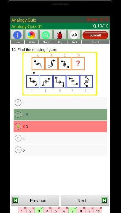Question challenge in Analogy Quiz