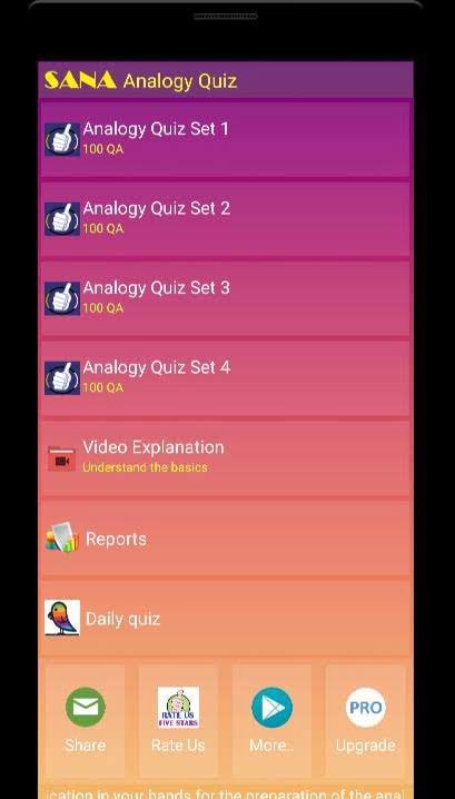 Analogy Quiz interface preview