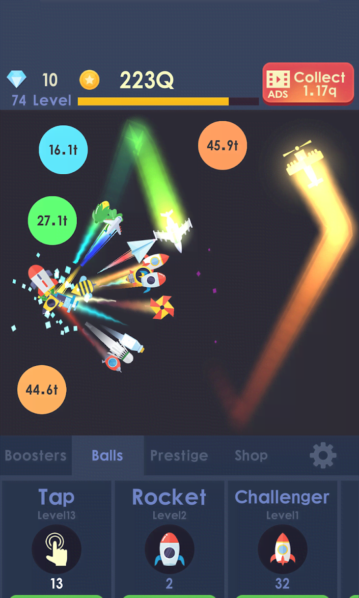 Idle Rocket - Aircraft Evolution & Space Battle Gameplay Screenshot 3