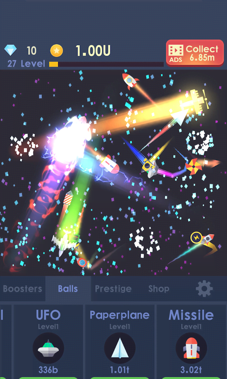 Idle Rocket - Aircraft Evolution & Space Battle Gameplay Screenshot 2