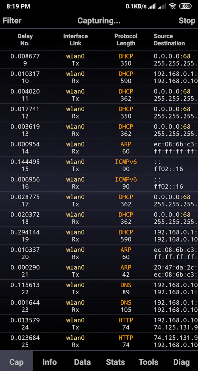 Sniffer Wicap 2 Pro screenshot 2