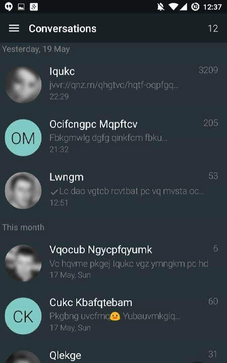 YAATA - SMS/MMS messaging screenshot 1