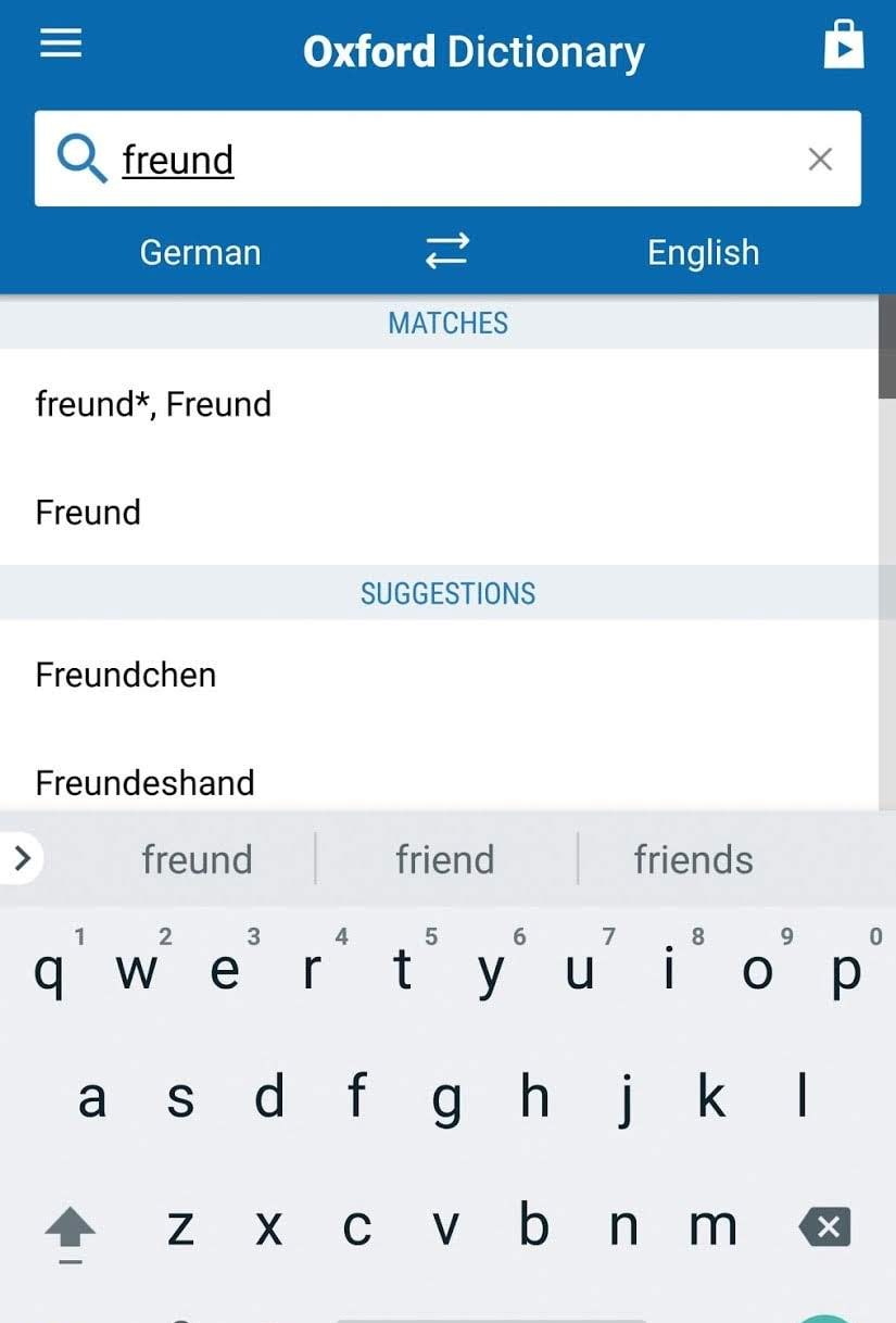Oxford German Dictionary screenshot 2