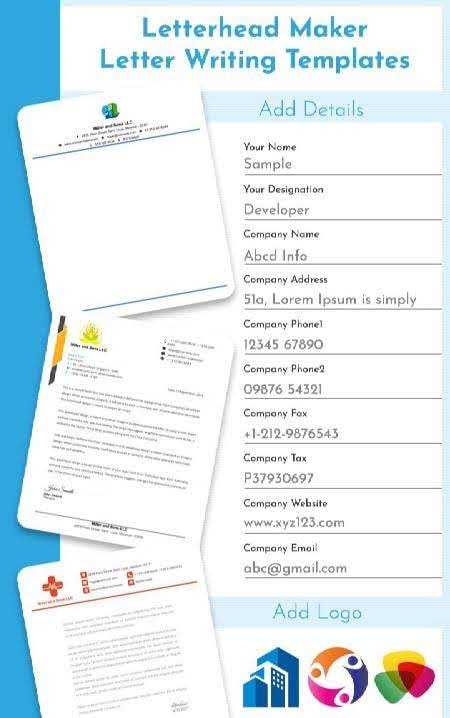 Letterhead Maker - Letter Writing Templates screenshot 1