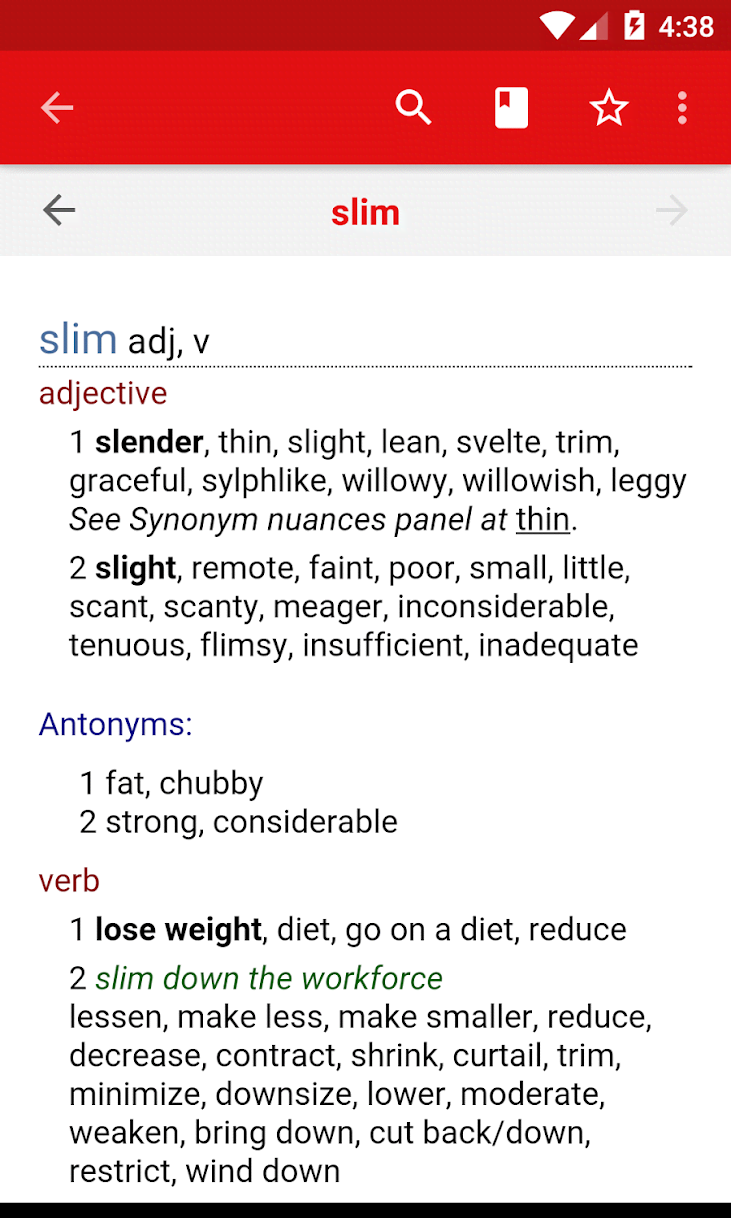 Chambers Thesaurus screenshot 3