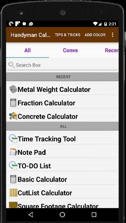 Handyman Calculator screenshot 1