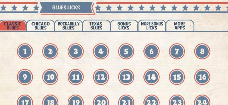 144 Blues Guitar Licks: Pro interface preview