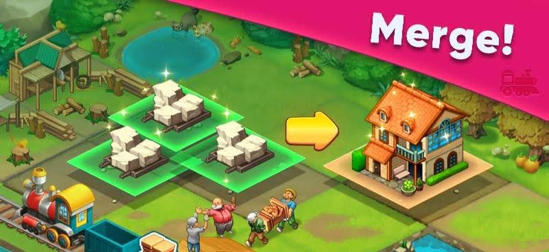 Train Town - 3 Match Merge Magic Puzzle Game screenshot 1