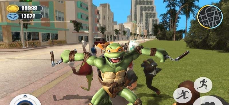 Adventure Turtle Hero Spider Ninja Rope Hero gameplay screenshot 1