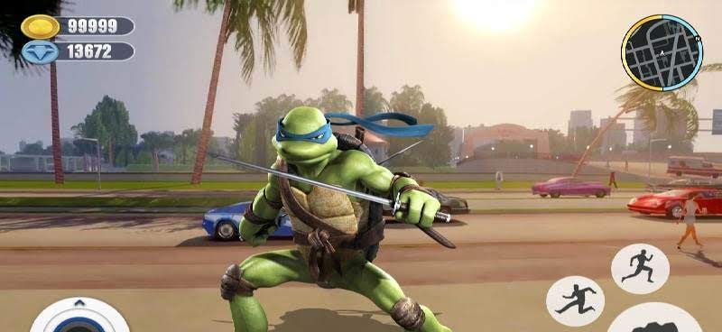 Adventure Turtle Hero Spider Ninja Rope Hero gameplay screenshot 2