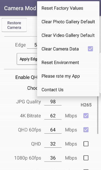 Camera Mod S8 - Bitrate & Settings screenshot 4