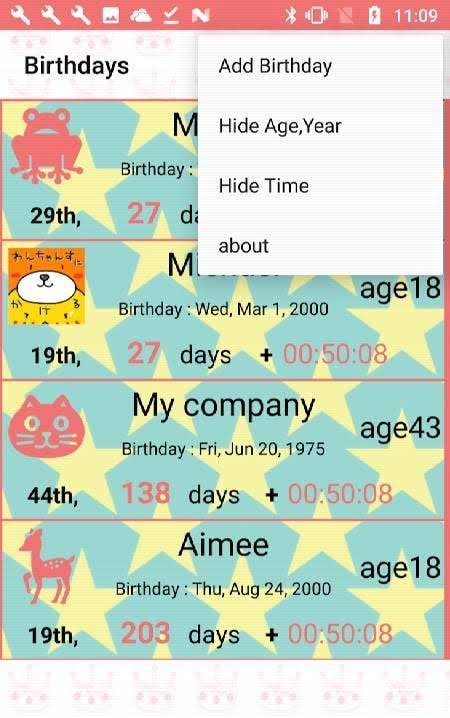 Birthdays Countdown screenshot 4