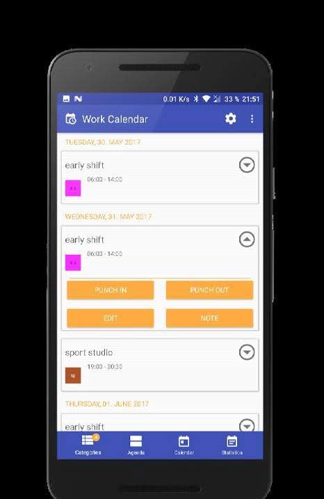 Work Calendar screenshot 1