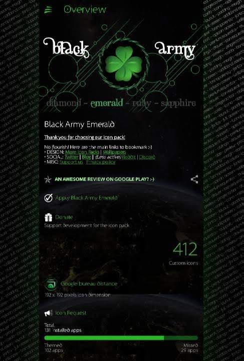Black Army Emerald - Icon Pack - Fresh dashboard screenshot 3