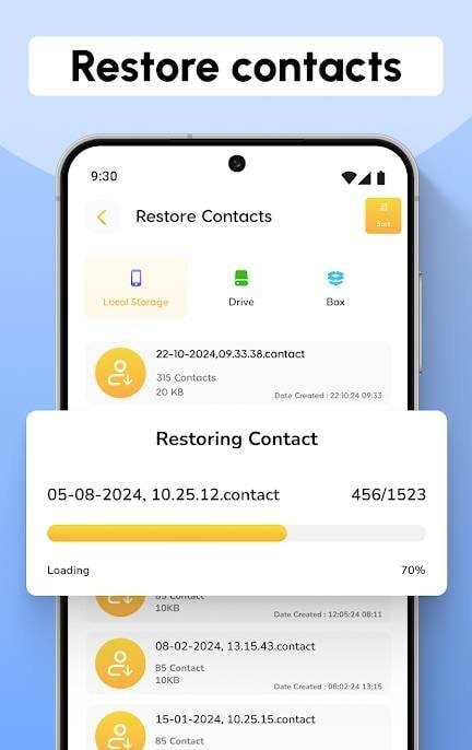 Contacts Backup and Restore screenshot 3