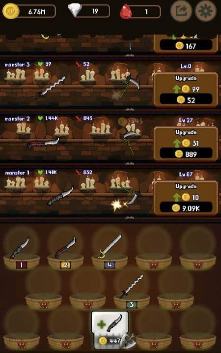 WeaponWar : Idle Merge Weapon gameplay screenshot 1