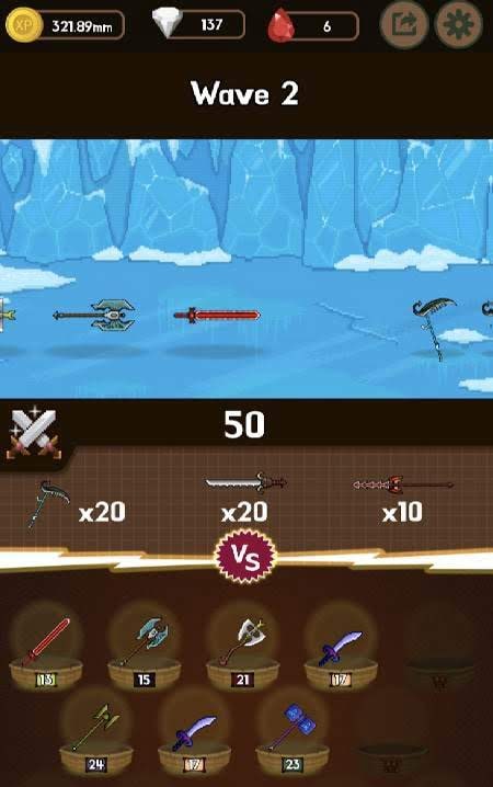 WeaponWar : Idle Merge Weapon gameplay screenshot 2