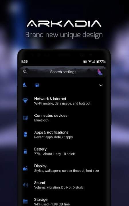Arkadia Substratum Theme for Android 10, Pie and Oreo, plus Samsung devices screenshot 1