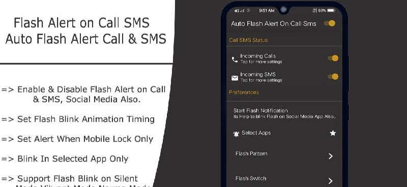 Flash on Call and SMS: Automatic Flashlight screenshot 3