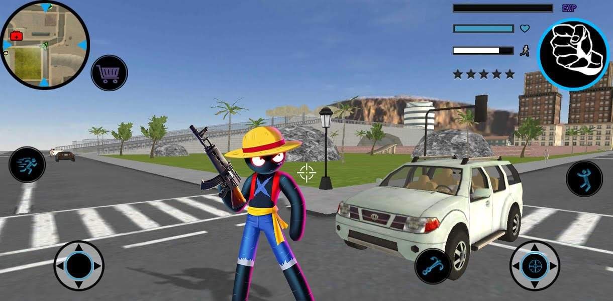 Stickman Rope Hero - Pirate Fight screenshot 1