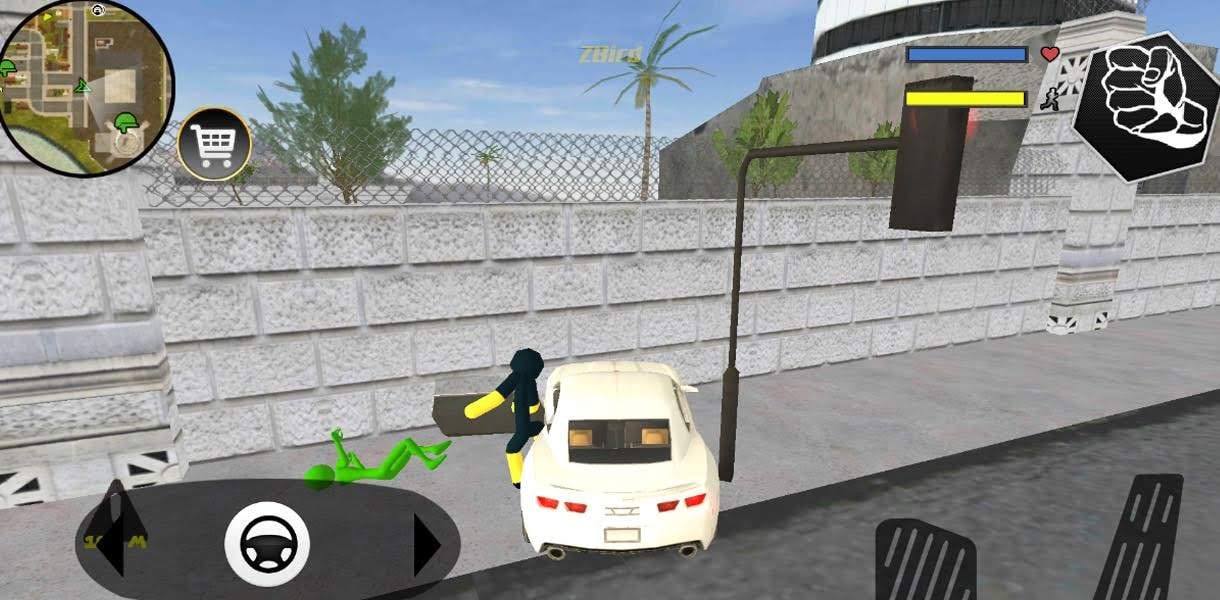 Black Iron Stickman Rope Hero Crime Gangstar gameplay screenshot 3