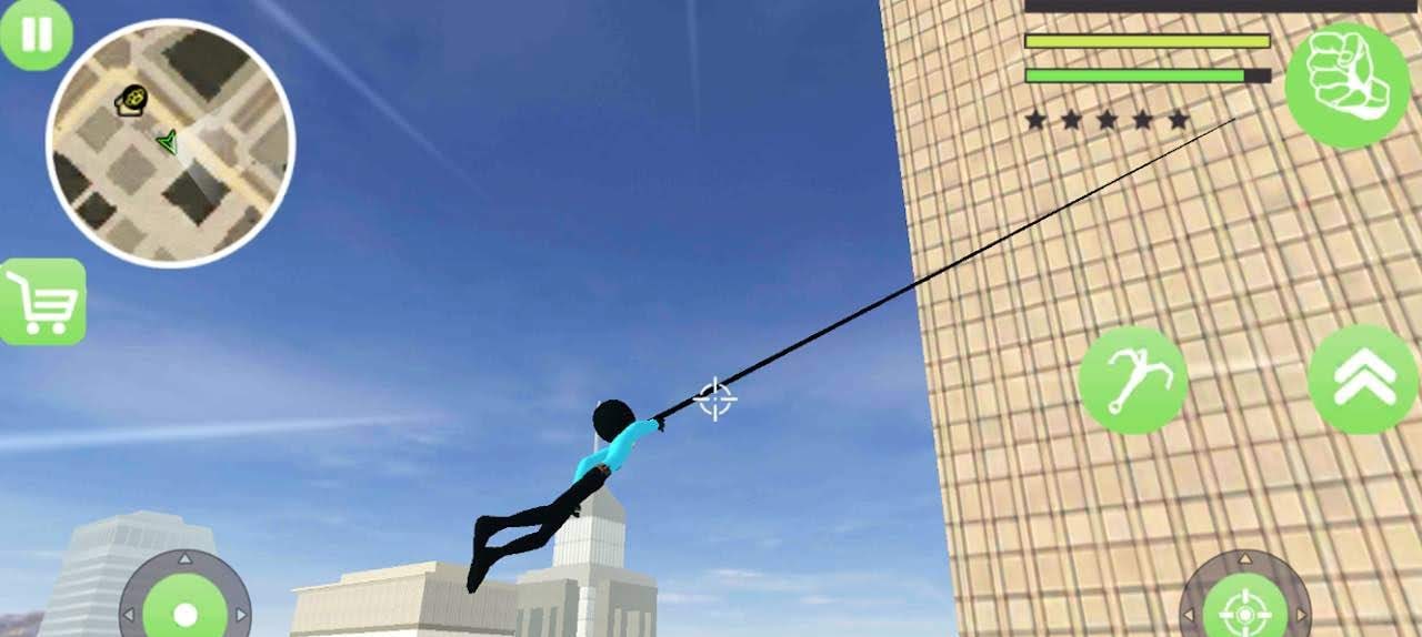 Police Stickman Rope Hero Gangstar Crime Mafia gameplay screenshot 3