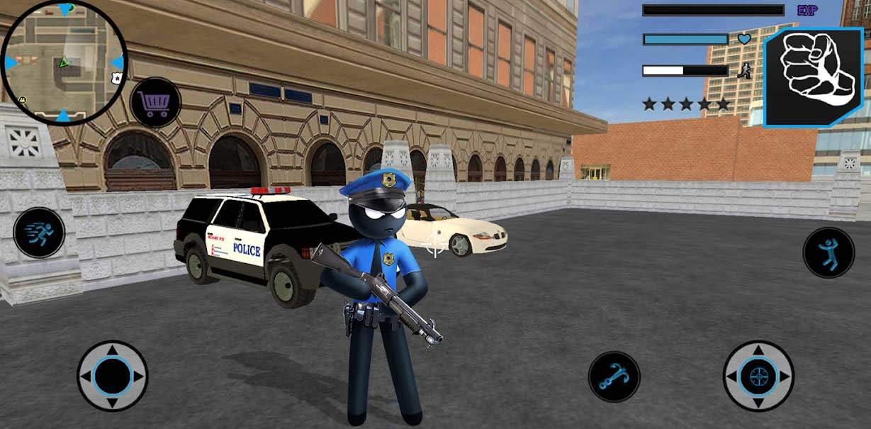 US Police Stickman Vegas Rope Hero City Gangster 2 screenshot 1