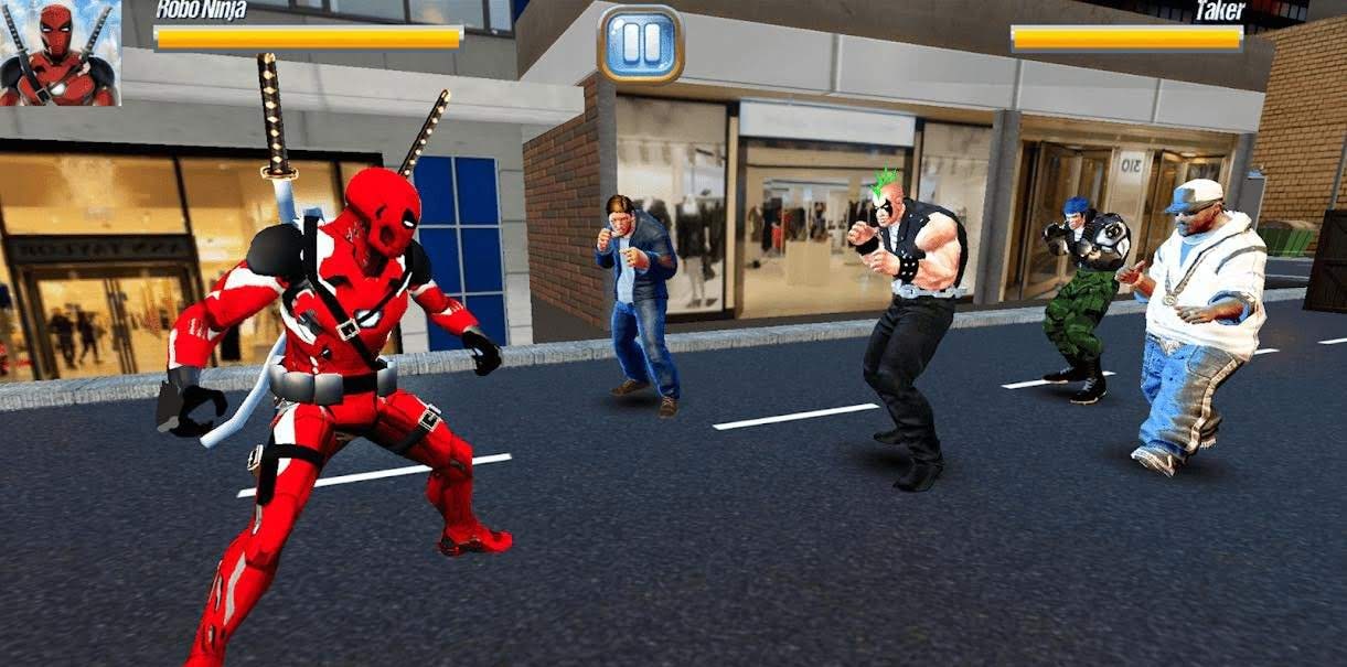 Superhero Ninja Battle: Streets Fighting Robot screenshot 2