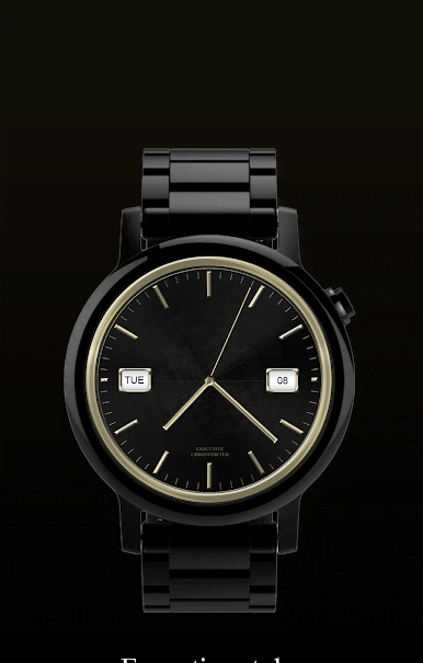 Watch Face Executive Gold Shade Wear OS Smartwatch screenshot 2
