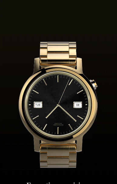 Watch Face Executive Gold Shade Wear OS Smartwatch screenshot 1