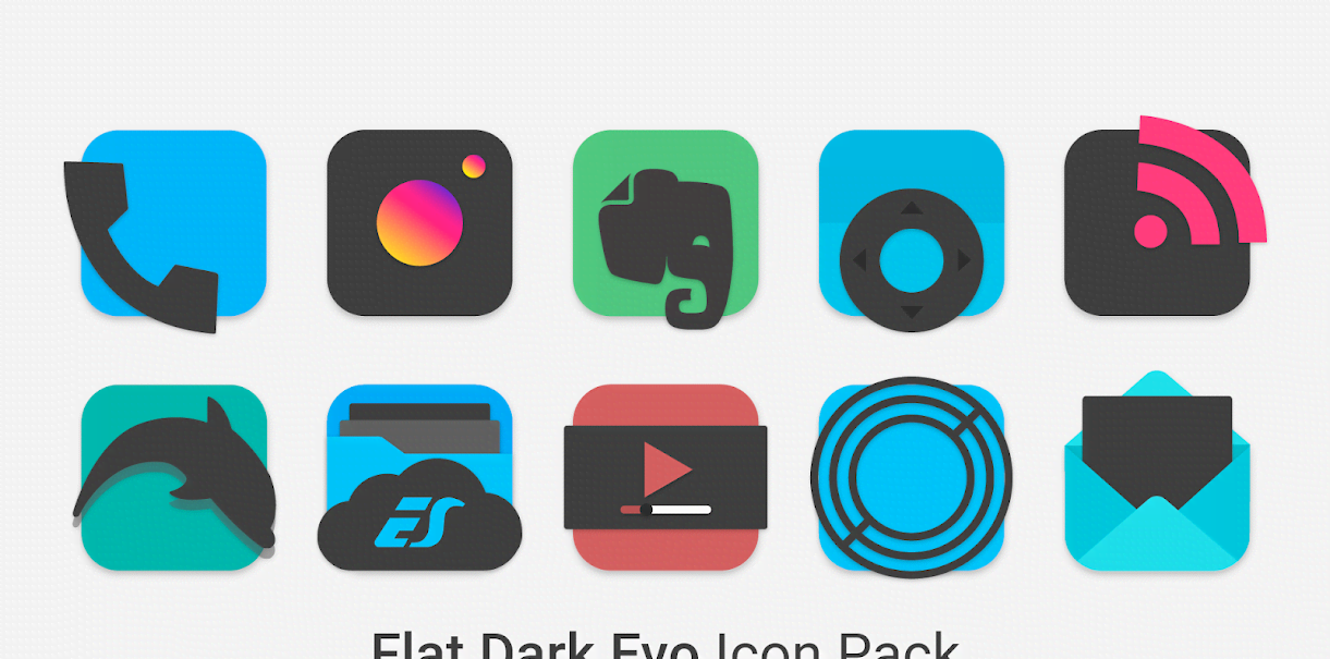 Flat Dark Evo - Icon Pack screenshot 2