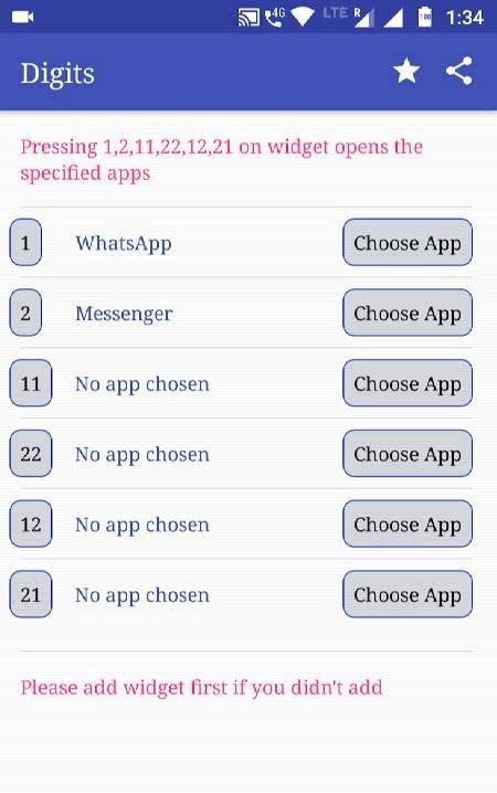 Digits - Widget shortcut to quickly open apps screenshot 1