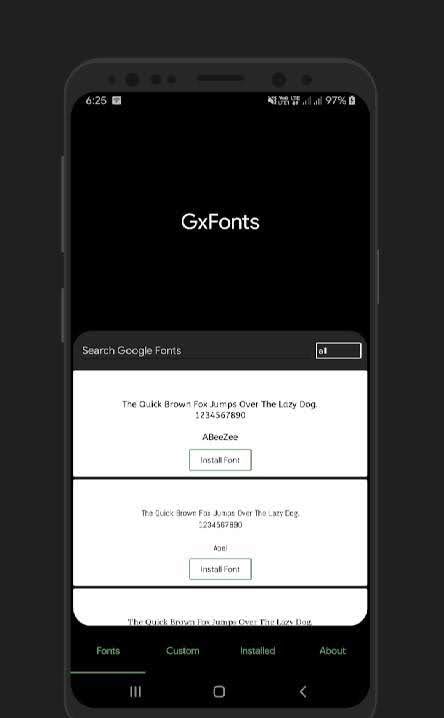 GxFonts - Custom Fonts for Samsung Galaxy screenshot 1