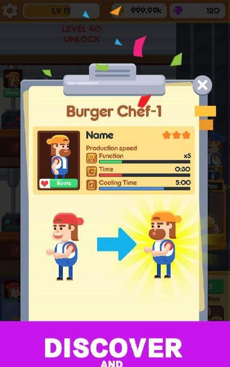 Idle Burger Factory - Tycoon Empire Game gameplay screenshot 1
