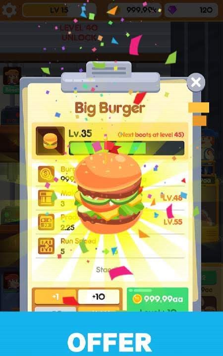 Idle Burger Factory - Tycoon Empire Game gameplay screenshot 3