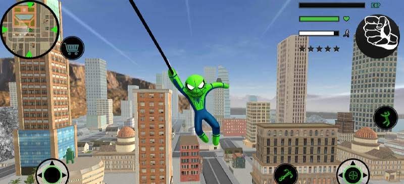 Spider Stickman Rope Hero 2 - Gangster Crime City gameplay screenshot 2