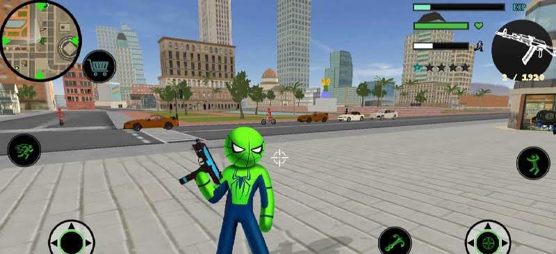 Spider Stickman Rope Hero 2 - Gangster Crime City gameplay screenshot 3