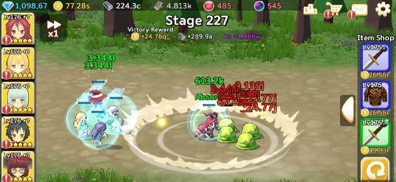 Super Girl Wars: Auto-play RPG gameplay screenshot 2