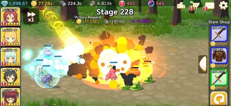 Super Girl Wars: Auto-play RPG gameplay screenshot 4