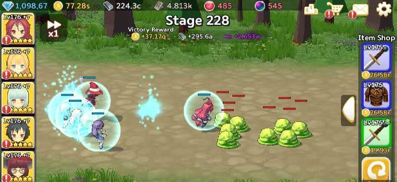 Super Girl Wars: Auto-play RPG gameplay screenshot 3