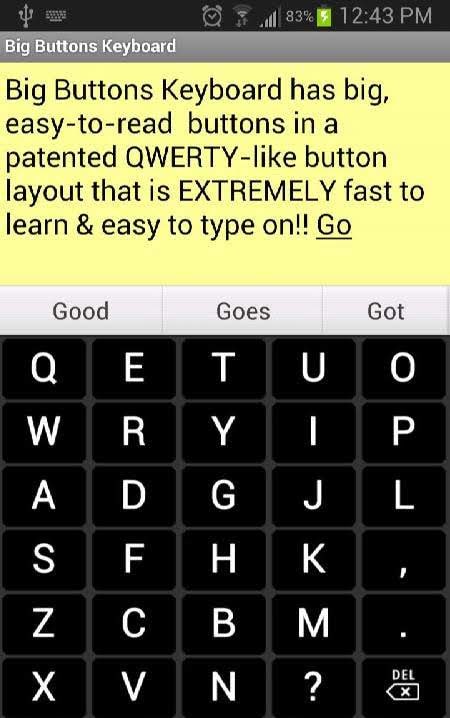 Big Buttons Keyboard Deluxe screenshot 1