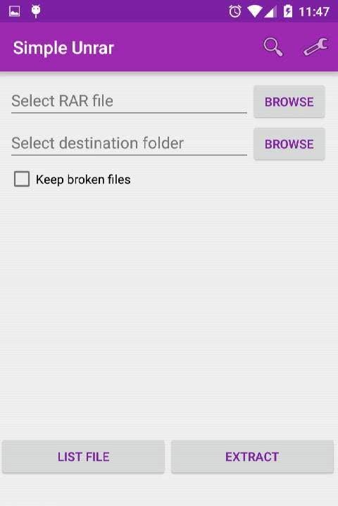 Simple Unrar app screenshot 1