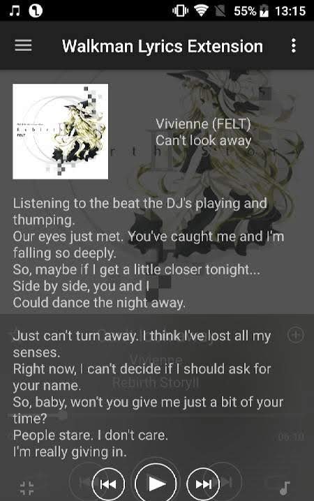 Walkman Lyrics Extension screenshot 1