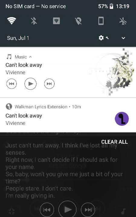 Walkman Lyrics Extension screenshot 2